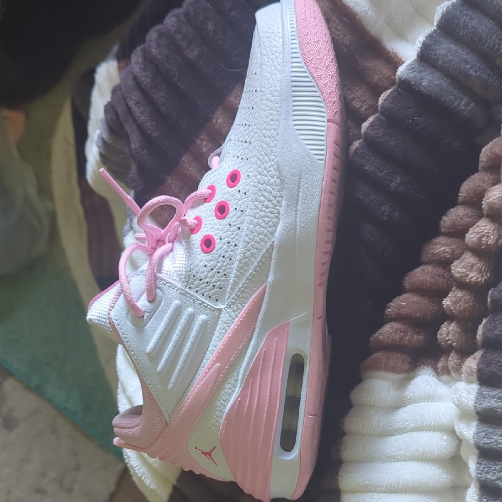 Jordan Youth Size 6.5 Stylish Pink and White Kids Sneakers